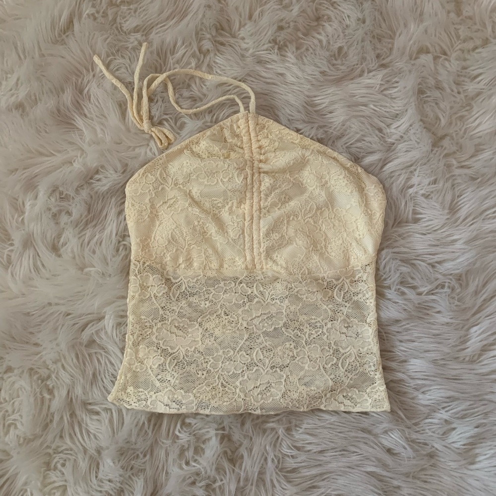 Princess Polly Lace Top in Soft Yellow